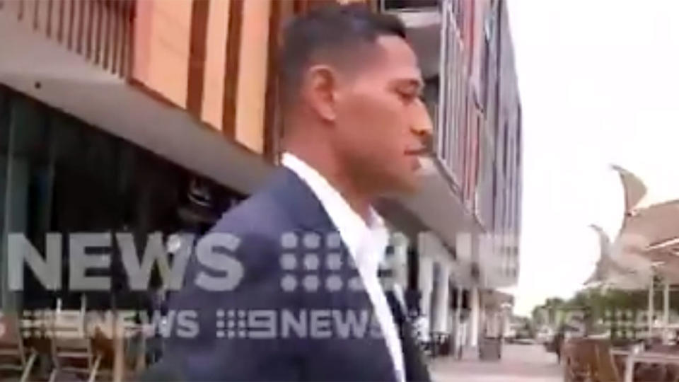 Folau was spotted at a Sydney cafe on Friday amid outrage over his latest comments. Pic: Channel Nine