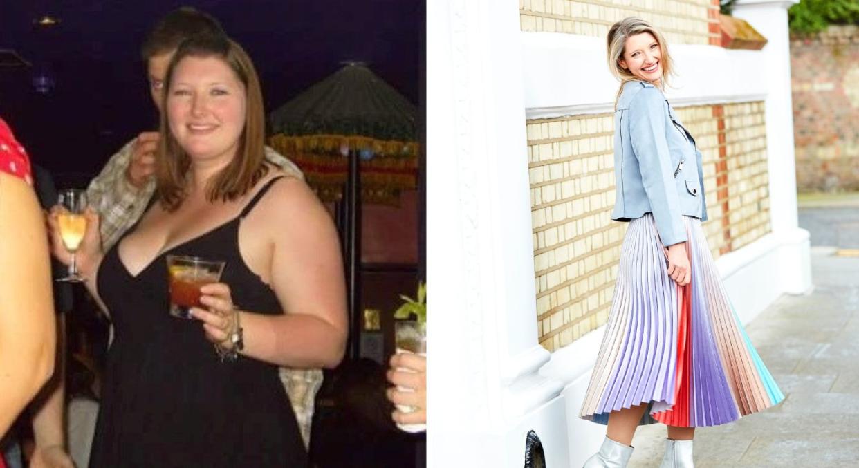 Watkins pictured before and after her weight loss. (Slimming World/SWNS)