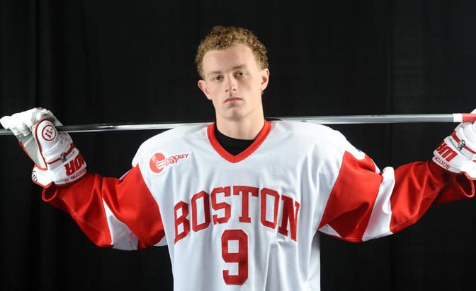 All eyes are on Jack Eichel with Connor McDavid out with a hand injury. (Boston University)