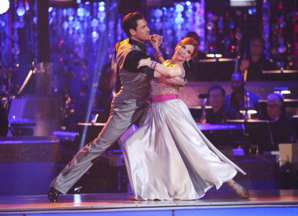 Maksim Chmerkovskiy and Melissa Gilbert perform on "Dancing With the Stars."