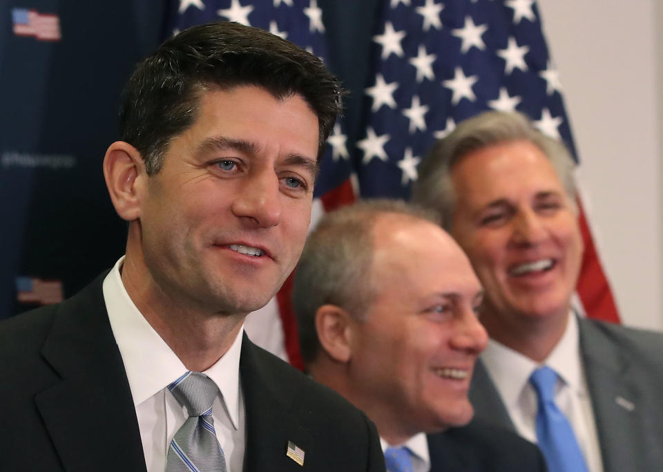 Speaker Paul Ryan (R-Wis.)&nbsp;joined other House and Senate leaders for a meeting at the White House on Thursday afternoon. (Photo: Mark Wilson/Getty Images)