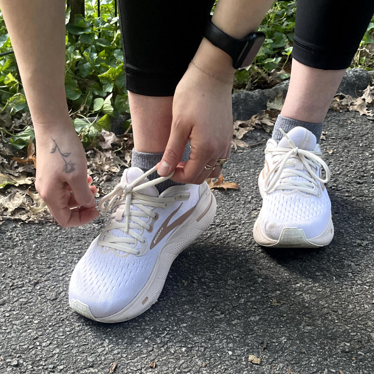 Running an average of 28 to 35 miles a week, Malin often reaches for these Brooks Ghost Max over other styles because of their comfortable, supportive and roomy feel.  (Courtesy Zoe Malin)