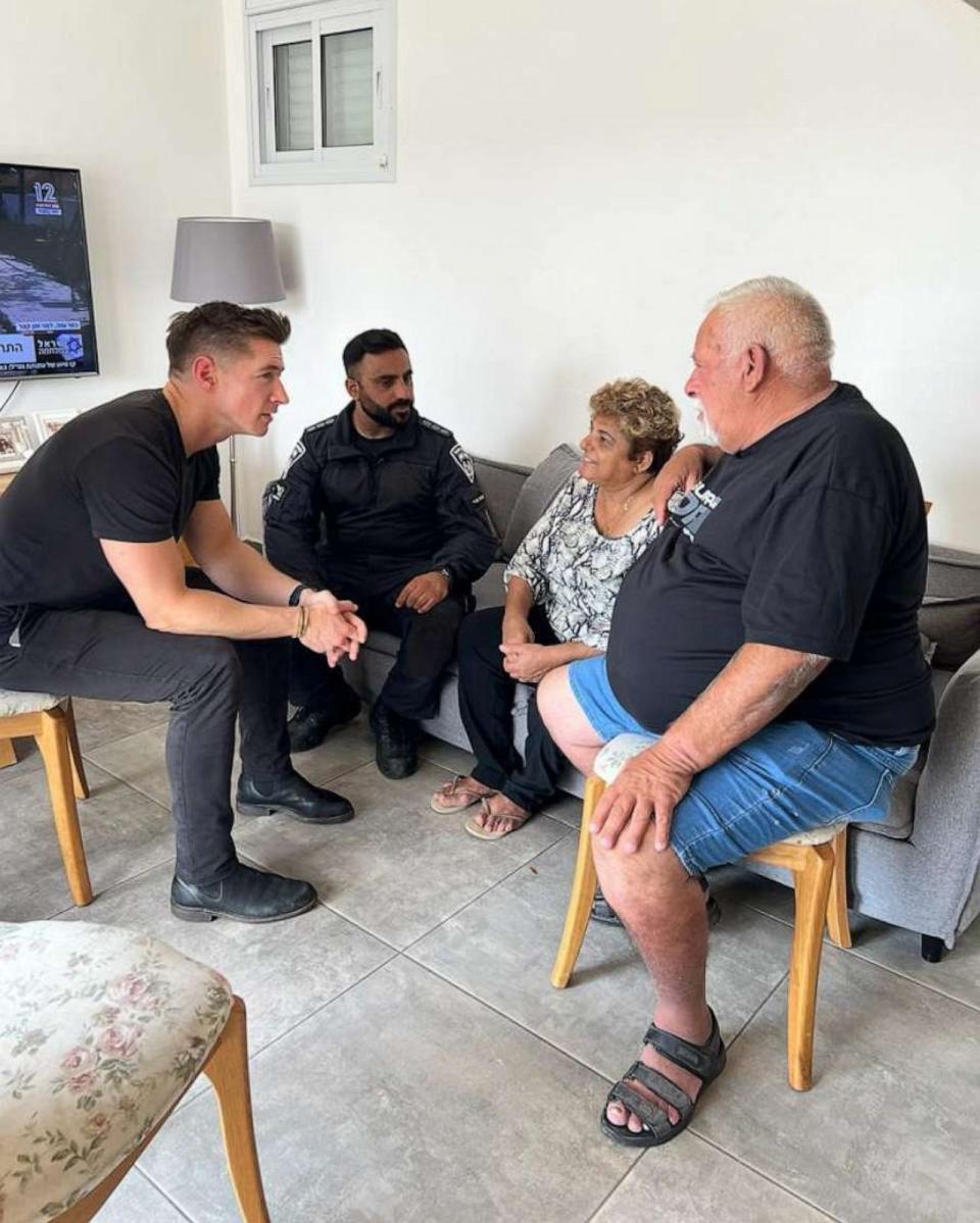 PHOTO: Rachel and David, right, were held hostage in their home by Hamas militants and their son was involved in their rescue. (James Longman/ABC News)
