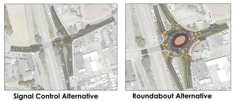 A roundabout is the preferred alternative for the intersection of Highway 41 and Main Street in Morro Bay and its six entry points, including the Highway 1 on- and off-ramps.