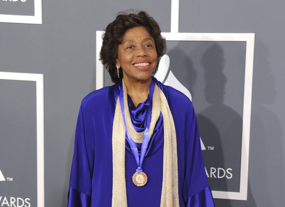 FILE - Tania Leon appears at the 55th annual Grammy Awards in Los Angeles, on Feb. 10, 2013. (Photo by Jordan Strauss/Invision/AP, File)