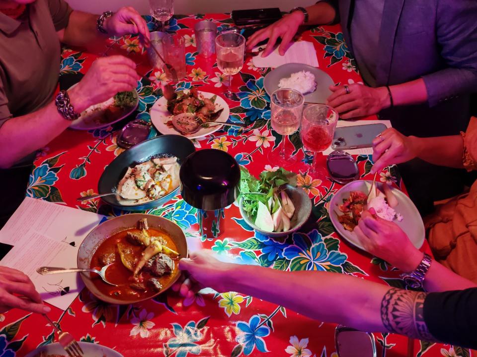 Thai dishes being served at Haawm Thai supper club in Bangkok