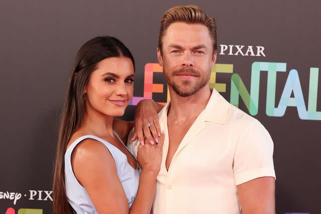 <p>Christopher Polk/Variety via Getty</p> Hayley Erbert and Derek Hough at the premiere of 'Elemental'