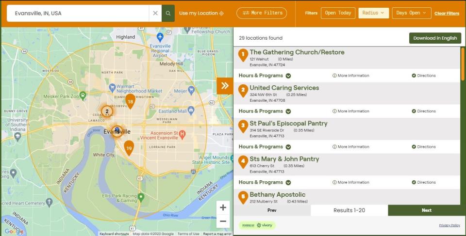 The new interactive map on the Tri-State Food Bank website can help users find food resources and programs.