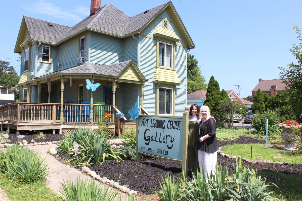 Carole Paison, left, and Cindy Mitchell, right, purchased a house on Grand River Avenue in Howell for an expansion of Art Learning Center and Gallery and Mi Craft House.