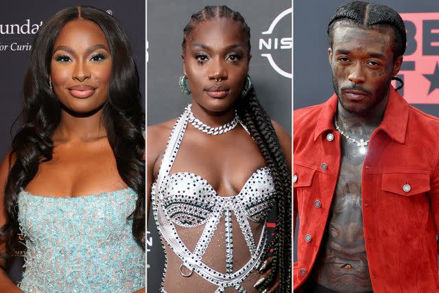 <p>Kevin Mazur/Getty Images; Robin L Marshall/Getty Images;Rodin Eckenroth/FilmMagic</p> Coco Jones, Doechii and Lil Uzi Vert