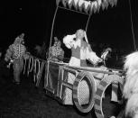 <p>Television comedian Red Buttons plays the part of April fool during parade of celebrities March 31 1934 during opening performance of Ringling Bros. and Barnum and Bailey Circus at Madison Square Garden in New York City. (AP Photo/Matty Zimmerman) </p>