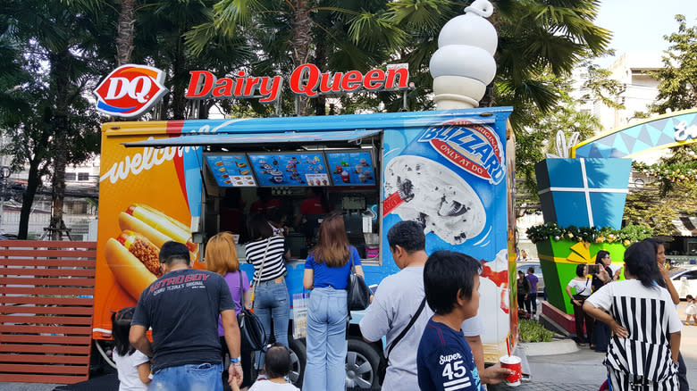 Dairy Queen kiosk with customers