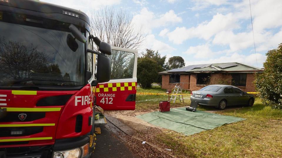 A woman has died and her three family members are in hospital after a fire broke out in an Orange home. Picture: NCA NewsWire/Graham Schumann