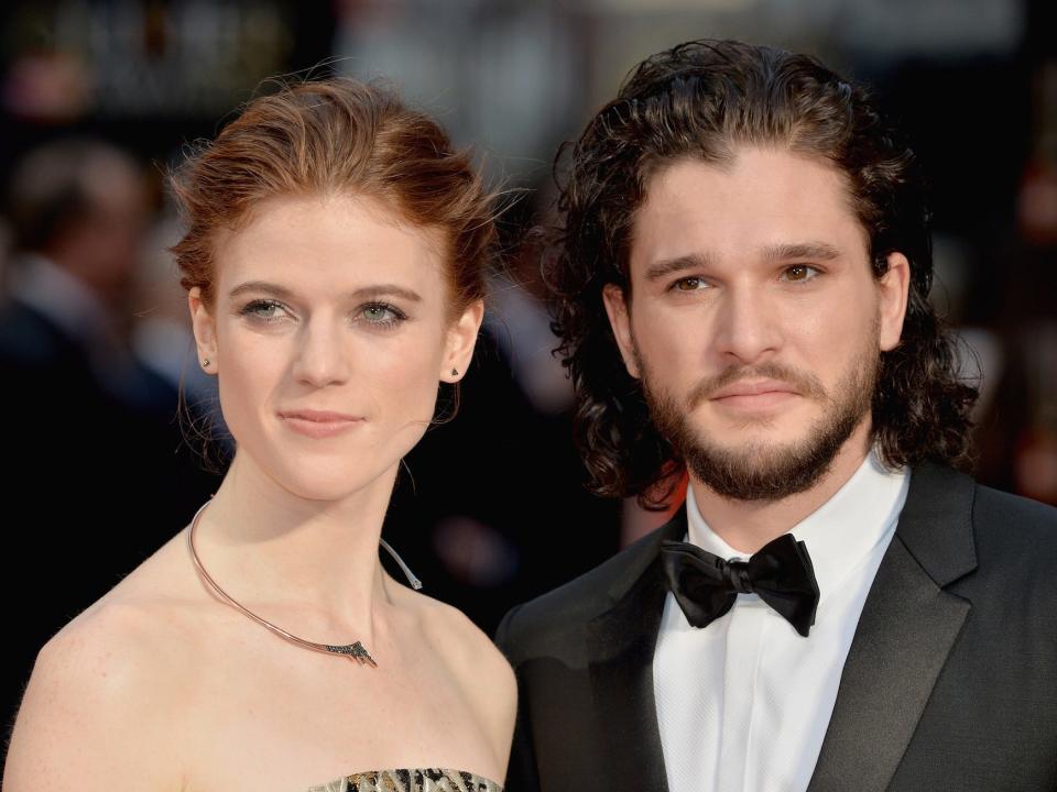 Rose Leslie and Kit Harington at Olivier Awards in 2016 Anthony Harvey:Getty