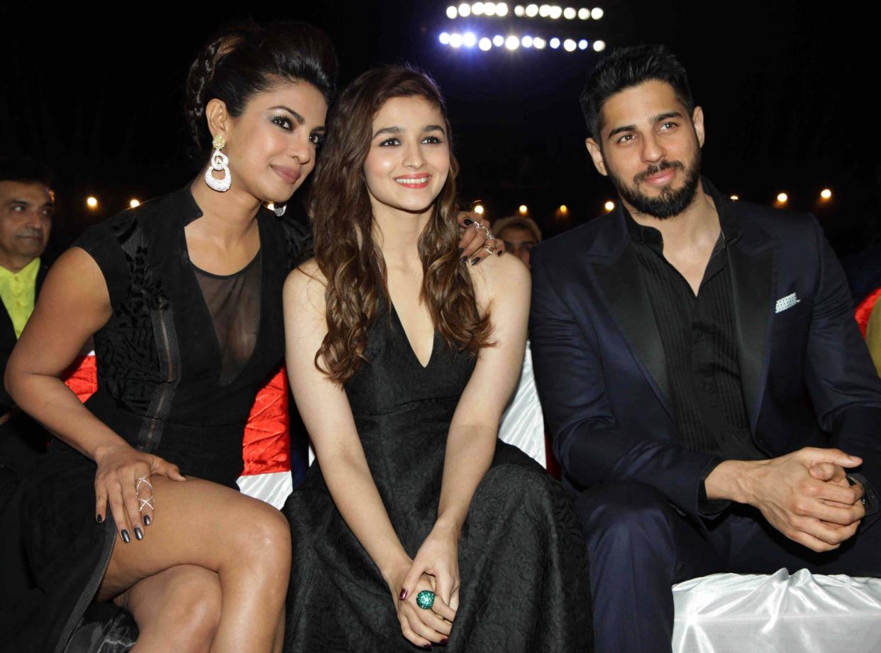 <p>File image: Priyanka Chopra and Alia Bhatt and Siddharth Malhotra at the BIG STAR Entertainment Awards 2014</p> (Getty Images)