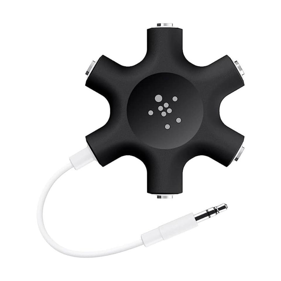 <p><a href="https://www.amazon.com/Belkin-Rockstar-Multi-Headphone-Splitter/dp/B00E9W11QM?th=1&tag=syn-yahoo-20&ascsubtag=%5Bartid%7C10054.g.39467293%5Bsrc%7Cyahoo-us" rel="nofollow noopener" target="_blank" data-ylk="slk:Shop Now;elm:context_link;itc:0;sec:content-canvas" class="link ">Shop Now</a></p><p>Rockstar Headphone Splitter</p><p>$11.24</p><span class="copyright">Belkin</span>