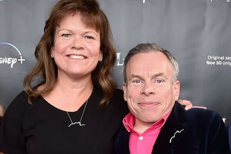 Warwick Davis and late wife Samantha Davis