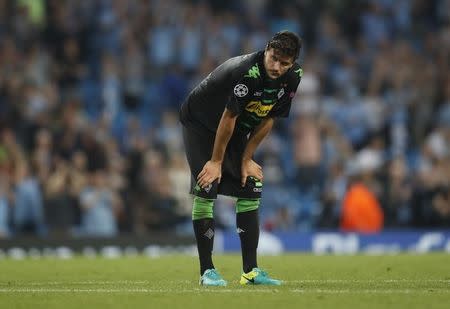 Britain Soccer Football - Manchester City v Borussia Monchengladbach - UEFA Champions League Group Stage - Group C - Etihad Stadium, Manchester, England - 14/9/16 Borussia Monchengladbach's Tobias Strobl at the end of the match Action Images via Reuters / Carl Recine Livepic