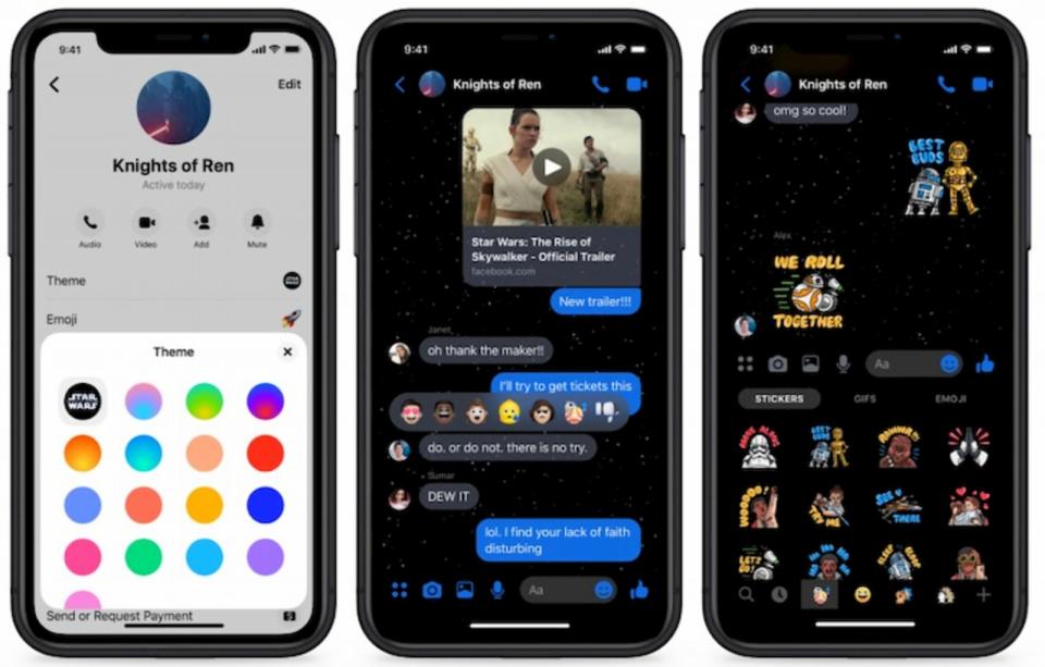 Star Wars theme in Facebook Messenger