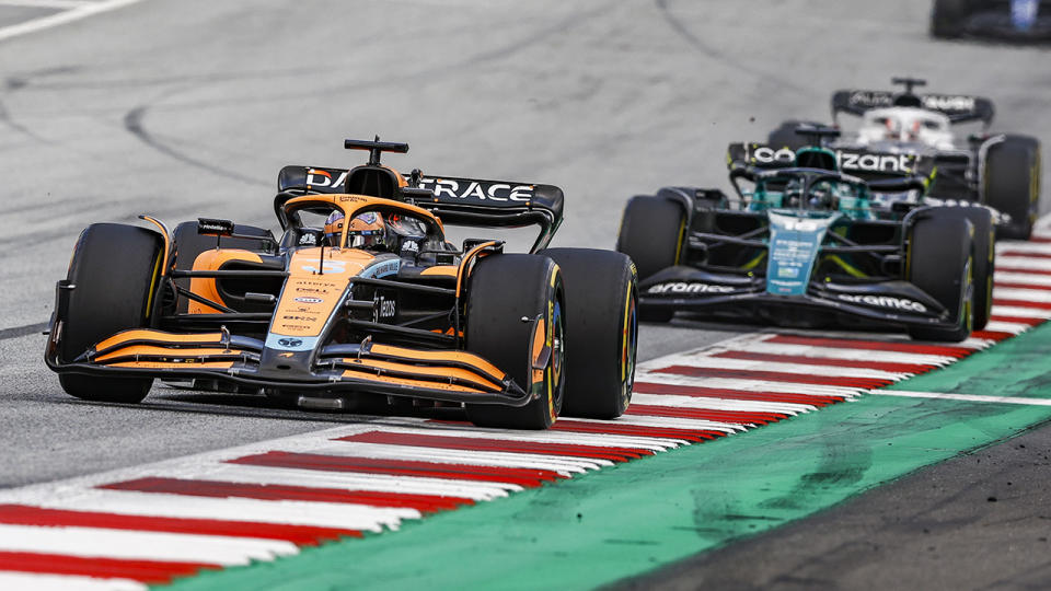 Daniel Ricciardo is pictured driving during the F1 Austrian Grand Prix.