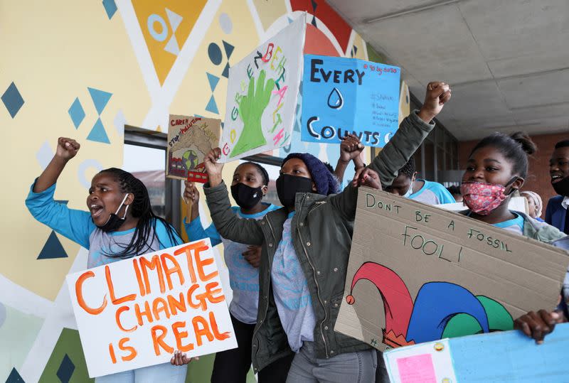 FILE PHOTO: Climate change activists protest in Khayelitsha township