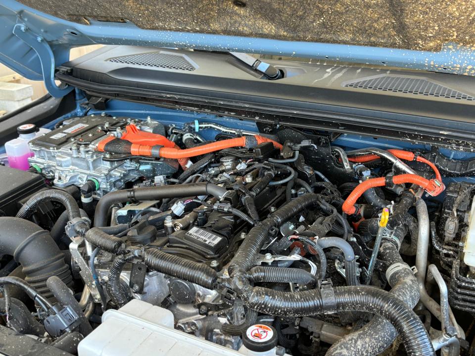 The 2024 Toyota Land Cruiser's hybrid powertrain produces 326 hp and 4645 pound-feet of torque.