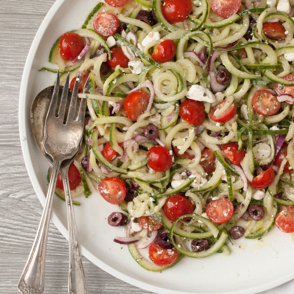 Spiralized Mediterranean Cucumber Salad