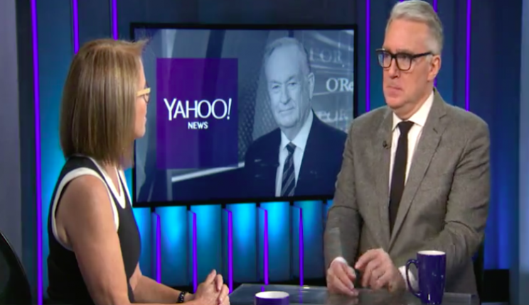 Keith Olbermann discusses Bill O’Reilly’s departure from Fox with Katie Couric. (Screenshot via Yahoo News Video)