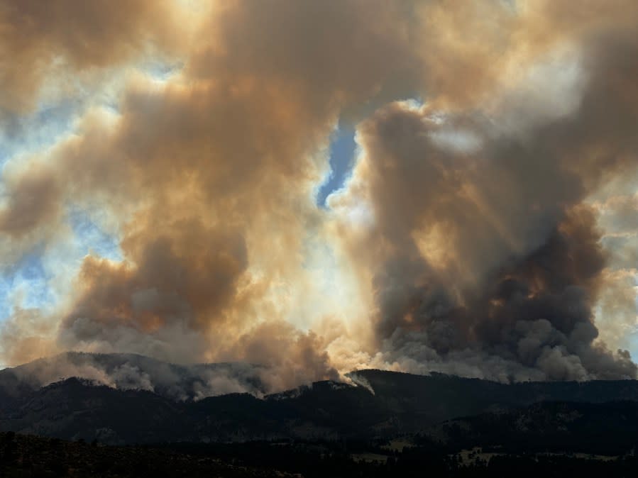The Alexander Mountain Fire burning in Larimer County on July 29, 2024.