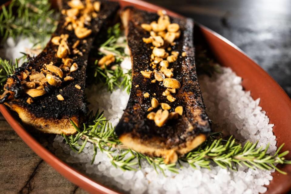 Tuétano Asado, grilled bone marrow, is served at Cantina Pedregal on Tuesday in Folsom.
