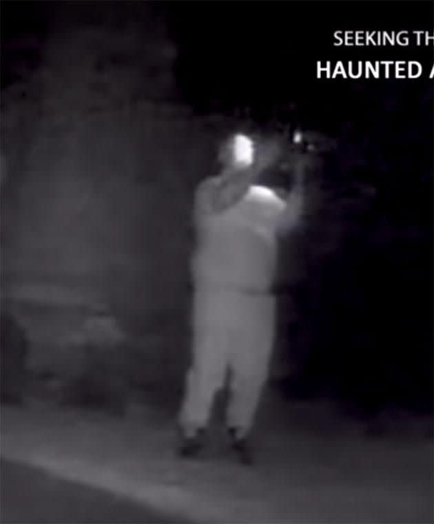 The Haunted Adventures team spotted something on camera. Photo: Youtube