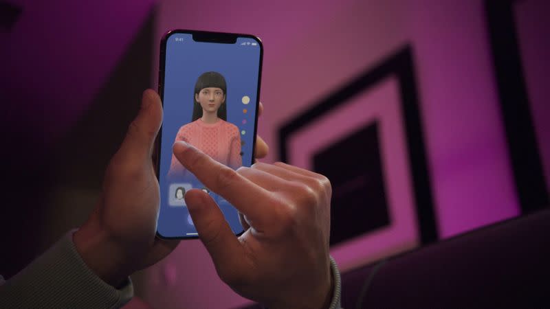 A user interacts with a smartphone app to customize an avatar for a personal artificial intelligence chatbot, known as a Replika, in San Francisco