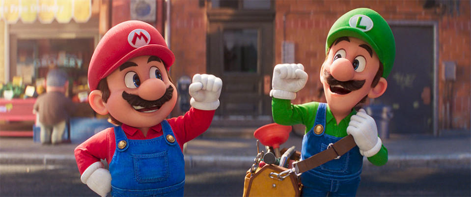 Mario Chris Pratt and Luigi Charlie Day in Nintendo and Illumination’s The Super Mario Bros. Movie.