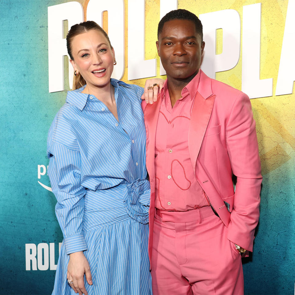 Kaley Cuoco and David Oyelowo attend the Los Angeles special screening of Prime's "Role Play" at Culver Theater on January 11, 2024 in Culver City, California.