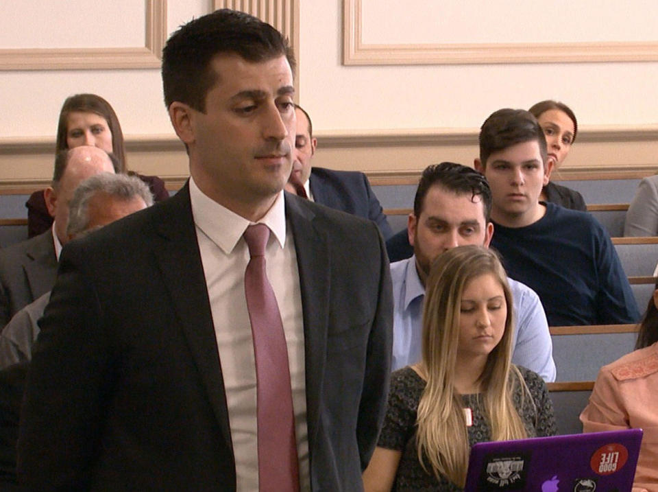 Production associate Hannah Vair, right, covers a murder trial at the Morris County courthouse for 