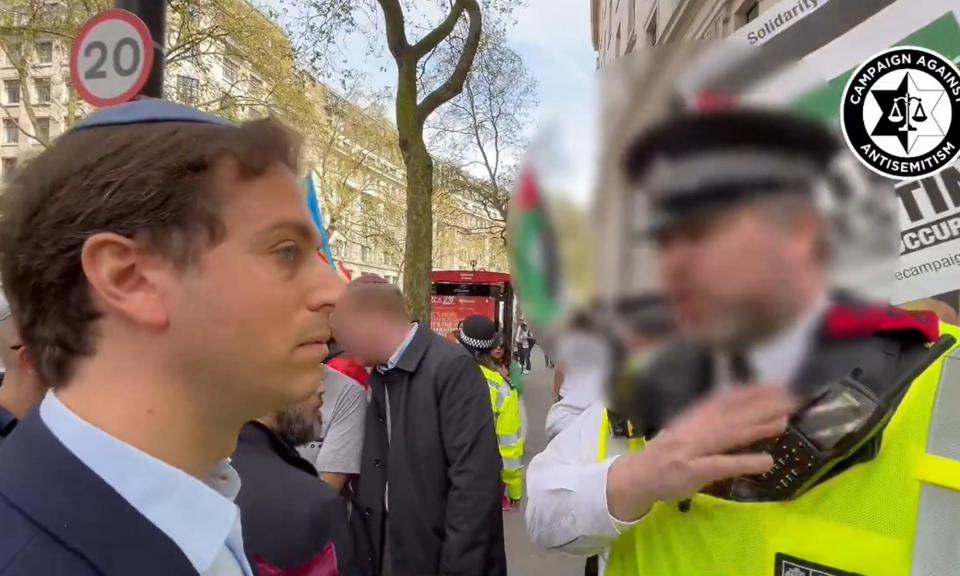 <span>Gideon Falter was told by a Met officer: ‘You are quite openly Jewish, this is a pro-Palestinian march.’</span><span>Photograph: Campaign Against Antisemitism/PA</span>