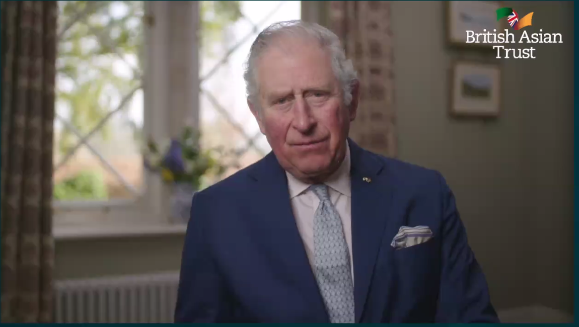 Charles speaking during his video message for the online event (British Asian Trust/PA)