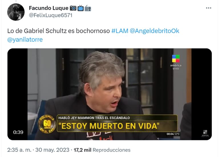 La reacción de los usuarios a los dichos de Gabriel Schultz sobre la denuncia a Jey Mammon