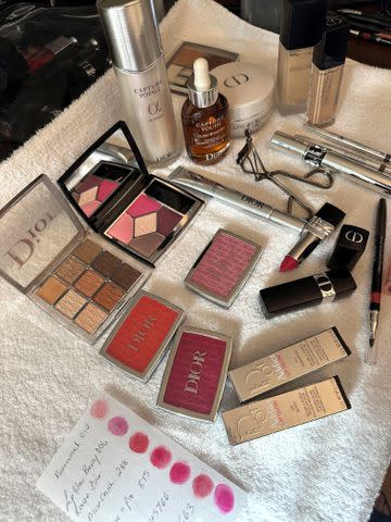 <p>Lisa Storey</p> A peek inside makeup artist Lisa Storey's kit for the 2024 Golden Globes.
