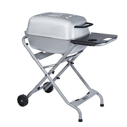 4) PK Grills Charcoal BBQ Grill and Smoker Combo Portable Aluminum Outdoor Cooking Barbecue Grills for Camping, Tailgating, Park Grilling, SSB-X Original PKTX, Silver