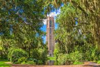 <p><strong>Bok Tower Gardens</strong></p><p>Located in Polk County, Florida, <a href="https://boktowergardens.org/" rel="nofollow noopener" target="_blank" data-ylk="slk:Bok Tower Gardens;elm:context_link;itc:0;sec:content-canvas" class="link ">Bok Tower Gardens</a> has 250 acres of lush gardens and a 205 foot tall tower with carillon bells. It’s relaxing and beautiful, which was the intention of creator Edward W. Bok, former longtime editor who desired to create a bird sanctuary while spending the winter in Florida. From subtropical temperature and plant bushes, visitors can spot up to 126 species of birds.</p>