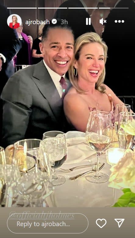 Holmes and Robach attend a friends wedding ceremony