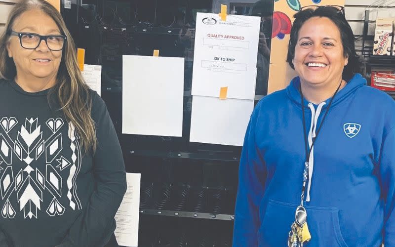 Bois Forte Band of Chippewa Members Pamela Hughs and Toni Wakemup led efforts to install two vending machines that dispense opioid overdose prevention supplies for free on the Bois Forte Reservation. (courtesy photo)