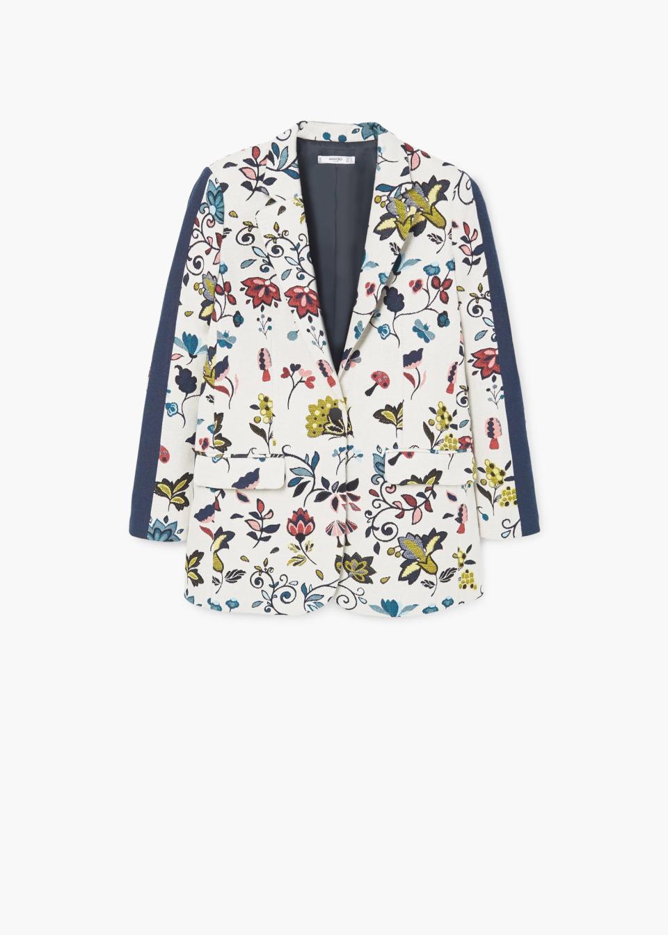 <p><a rel="nofollow noopener" href="http://shop.mango.com/GB/p0/woman/clothing/jackets/blazers/floral-print-blazer?id=81057599_05&n=1&s=search" target="_blank" data-ylk="slk:Mango, £79.99;elm:context_link;itc:0;sec:content-canvas" class="link "><i>Mango, £79.99</i></a> </p>