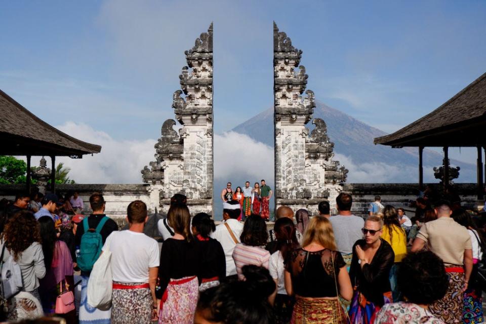 Gates of Heaven in Bali covered in tourists