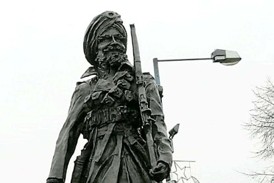 <em>Vandalised – the memorial in Smethwick, Birmingham, has been vandalised less than a week after it was unveiled (Picture: SWNS)</em>