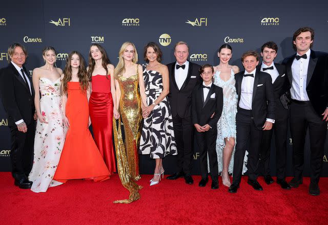 <p>Monica Schipper/WireImage</p> Keith Urban, Nicole Kidman, Antonia Kidman, Craig Marran and family attend the 49th AFI Life Achievement Award Gala Tribute celebrating Nicole Kidman on April 27, 2024 in Hollywood, California.