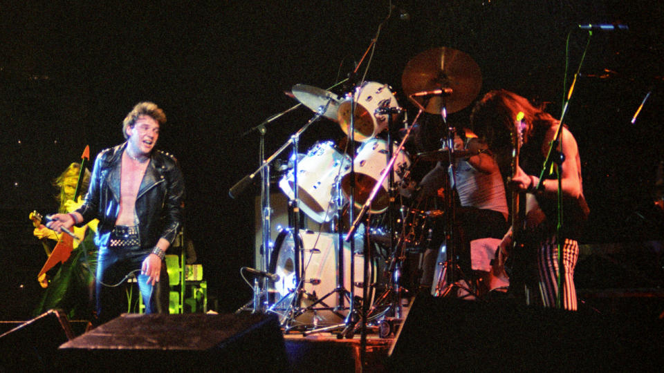 Iron Maiden performing with Paul Di'Anno in 1980