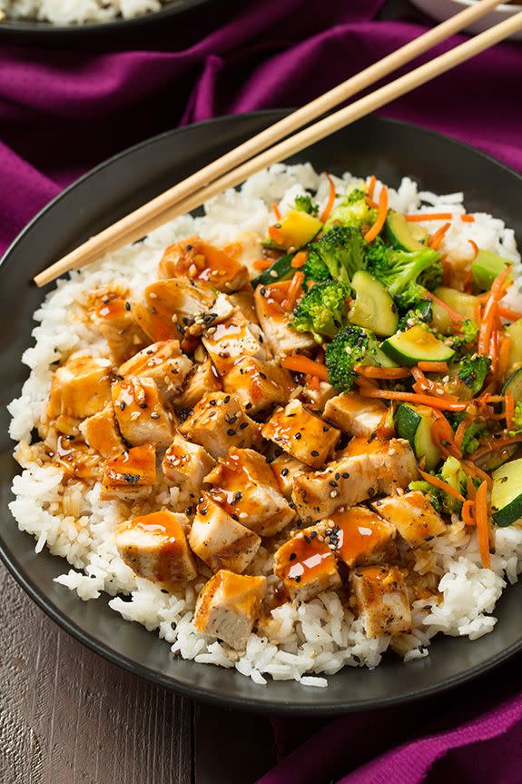 Teriyaki Grilled Chicken and Veggie Rice Bowls