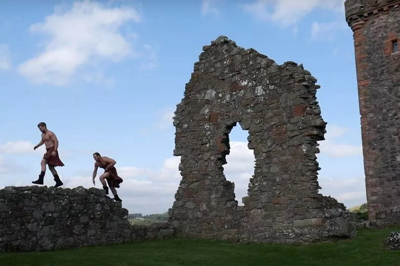 The tartan-clad duo love exercising in the great outdoors